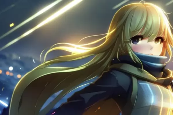 Scarf fluttering in the wind