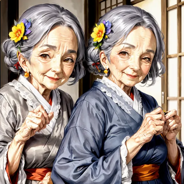 双子のなかよし姉妹