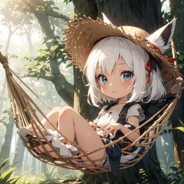 キツネとハンモック