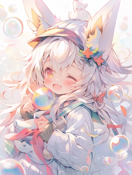 兎。シャボン玉