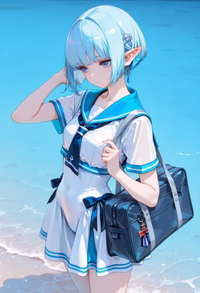 静寂の浜辺、瞳に宿る祈り