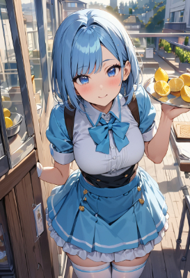 学生風制服のウエイトレスさん