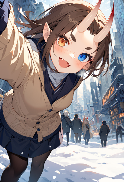 雪と鬼とオッドアイ