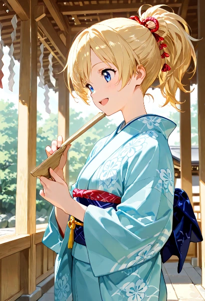 青い浴衣の少女と夏の調べ