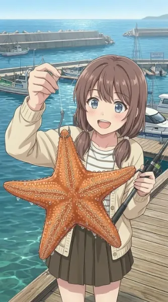 ヒトデを釣り上げました！