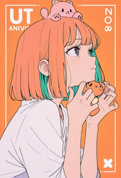 クマ帽子と甘いドーナツの午後