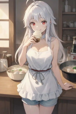 シチューを食べる子・・・を生成したかったけど、なぜかシチュー以外を食してしまうw