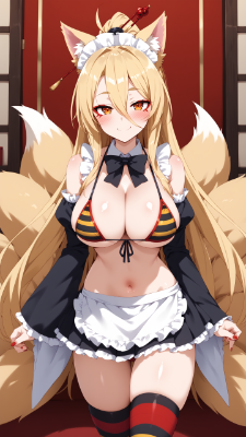 狐っ娘ちゃんメイド水着