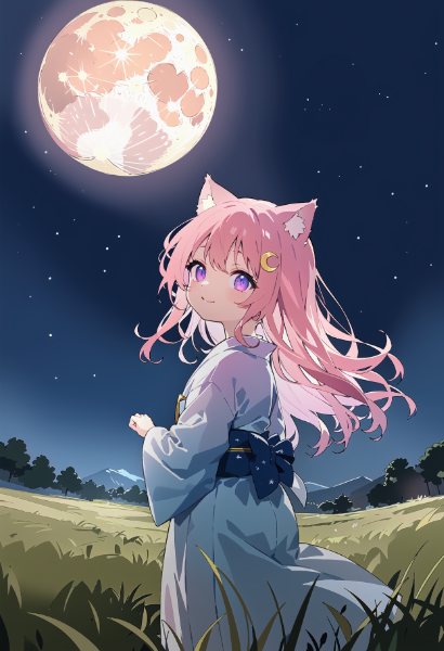 見て！お月さまキレイ