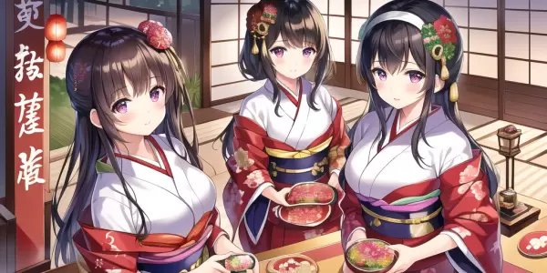 お正月の準備中