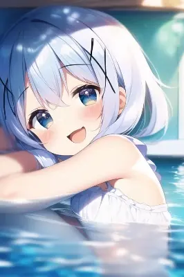 プールでチノちゃんと