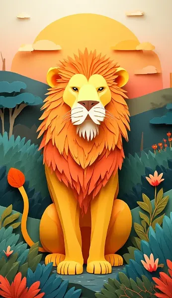 サバンナのライオン