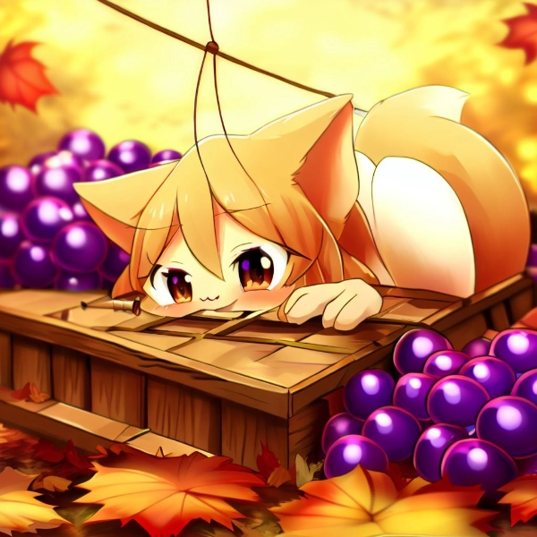 葡萄と猫（擬人化）