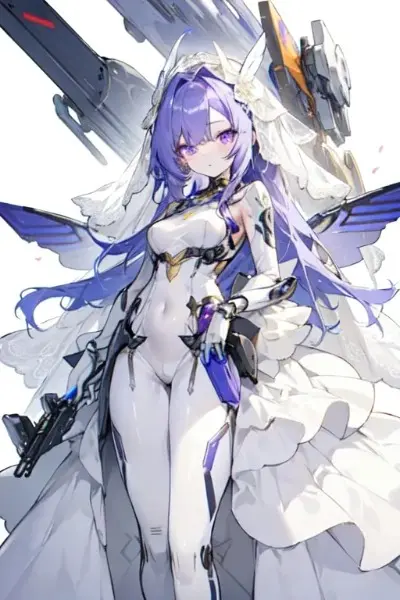 ウエディングドレスを着るメカ娘