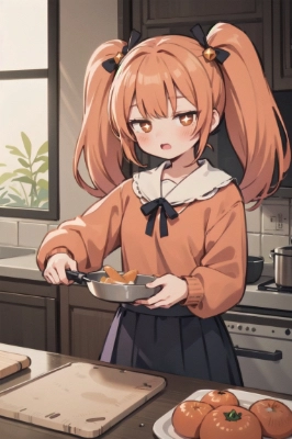 みかんの皿に柿（かき）が混ざってるぞ、と
