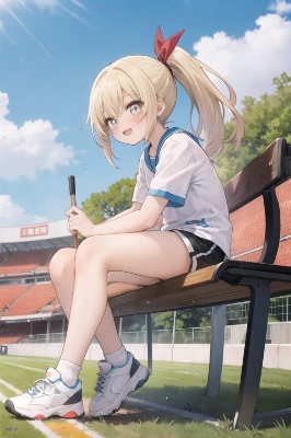 金髪ポニーテール