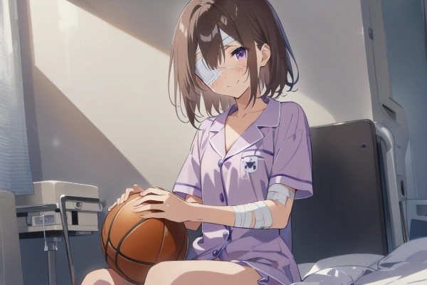 過去の何かをにおわせるバスケ少女（弱）