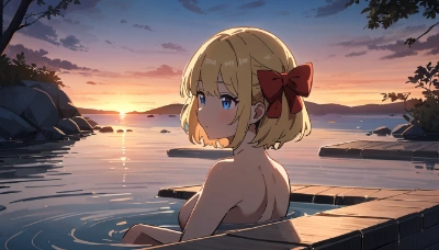 海とつながっている温泉でゆっくり～