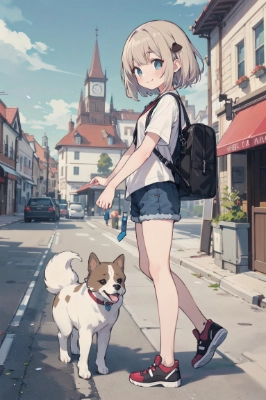 犬と散歩