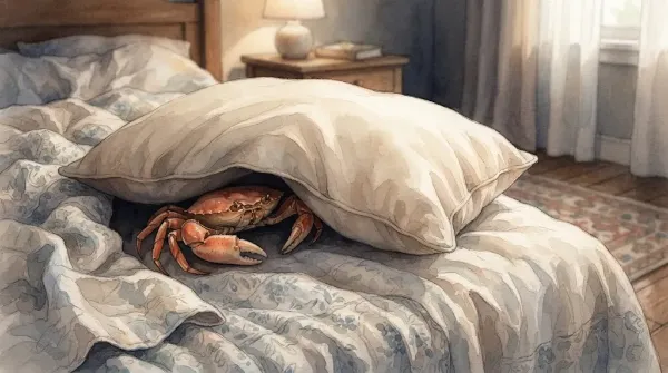 枕の下のカニ