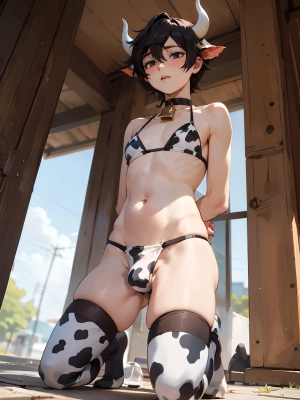 【NSFW】牛柄ビキニ少年