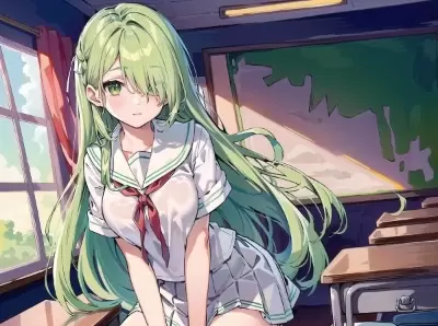#107 緑髪少女