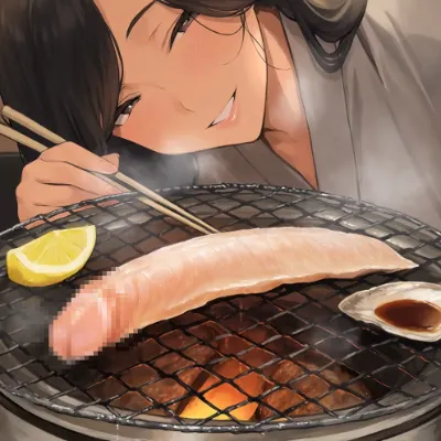焼き魚に大接近！ミル貝ですがモザイクかけておきます