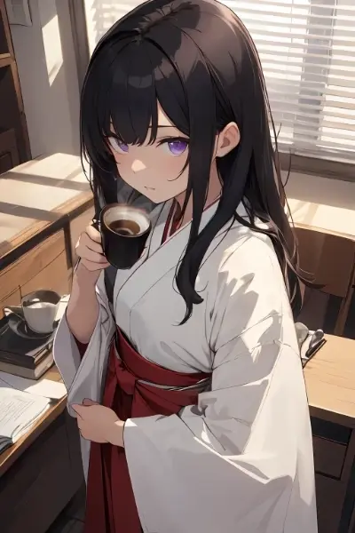 巫女さんコーヒーブレイク