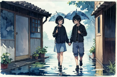 雨の日の帰り道