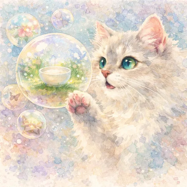 夢見る白猫と魔法の泡の秘密