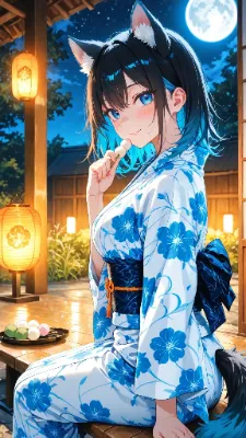 🐺 月見 〜ウル子、月が綺麗だから綺麗と言う〜🌕