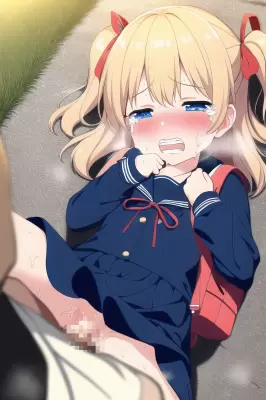 ランドセル姿で無理やりされる金髪少女 その2