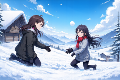 雪遊び