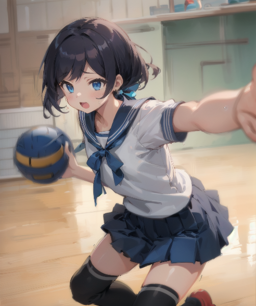 制服女子とドッジボール！７