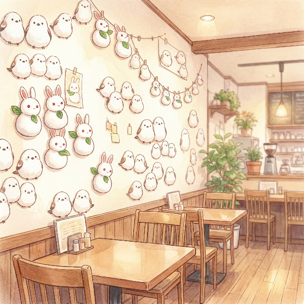 雪うさぎと雪雀飾り