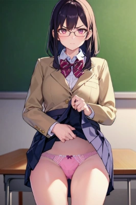 生成実験：眼鏡っ娘嫌パン1人