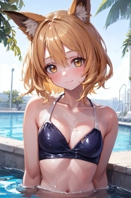 水着姿のルクスちゃん