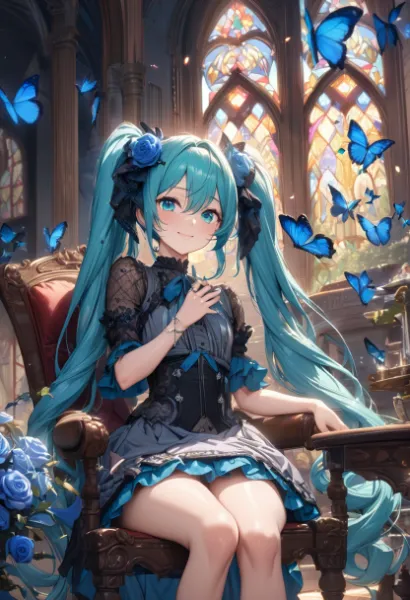 青い薔薇の少女