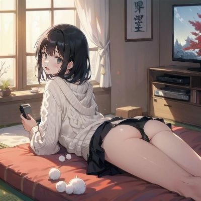 正月実家に帰省してだらけ切ってるお姉さん