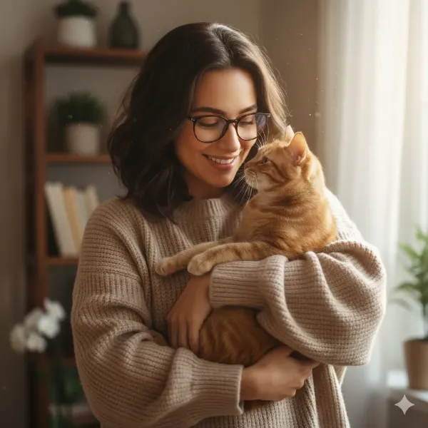 猫と過ごす優しい午後のひと時