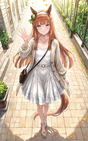 手を振るスズカ