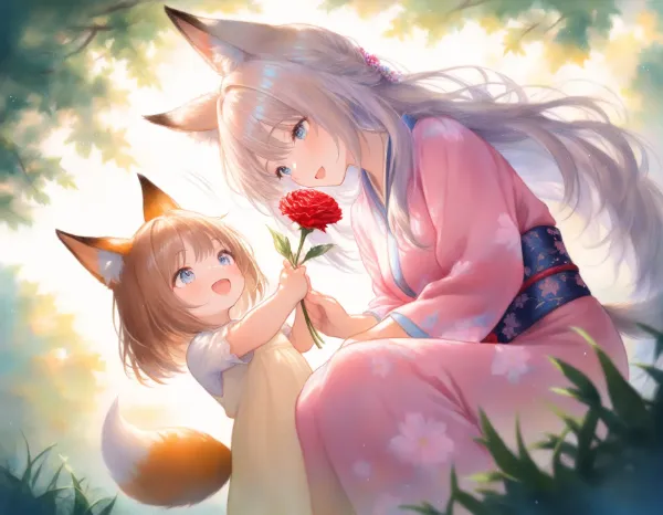 コン子とコン子ママ・母の日