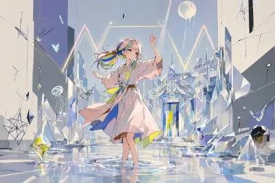 幻想的な水晶迷宮で舞う