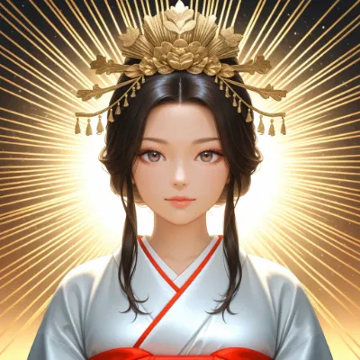 黄金の光を纏う神聖な少女