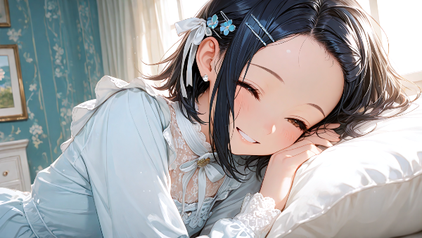 朝の光に目覚める少女の夢