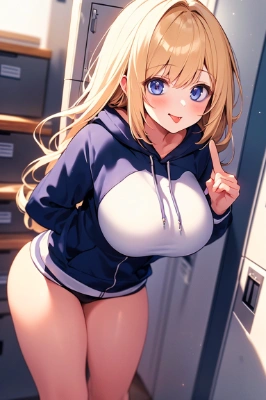 スク水パーカー娘さん