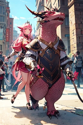 ドラゴンさん街を歩く