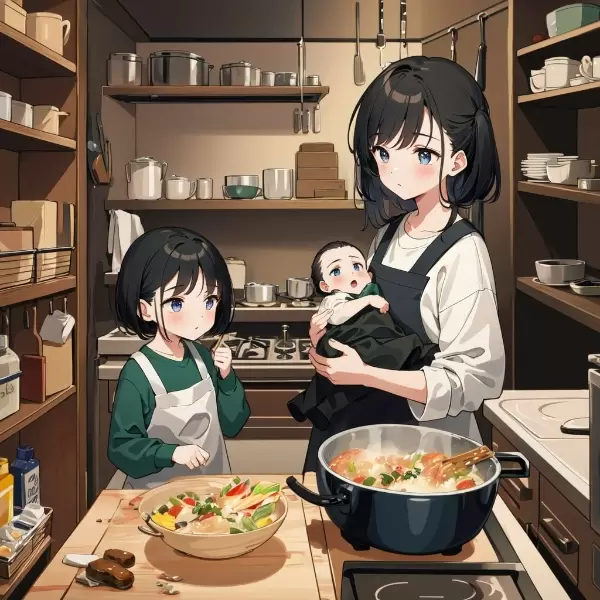 弟が生まれたので母の手伝い