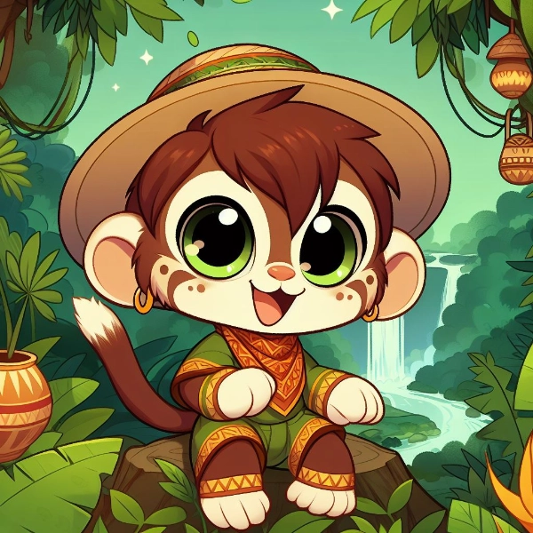 密林アマゾン、かわいい猿