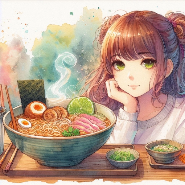 女子とラーメン